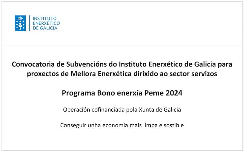 Programa Bono de enerxía Peme 2024